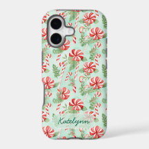 Mooie Persoonlijke Pepermunt Kerst Telefoonhoes