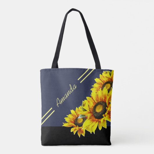 Mooie persoonlijke zonnebloempitten Canvas tas (Achterkant)