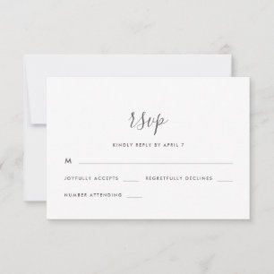 Mooie perzik blush bruiloft RSVP Kaartje