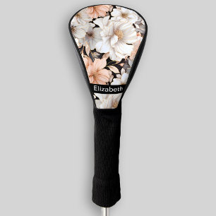 Mooie Perzik en Witte Pioen Personalized Golfheadcover