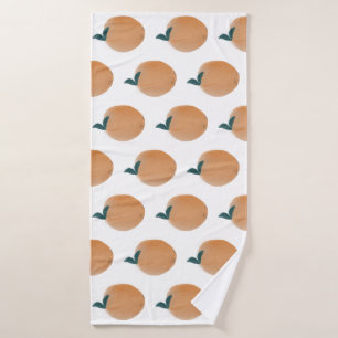 Mooie Perzik Oranje Fruit Handgetekend Badhanddoek