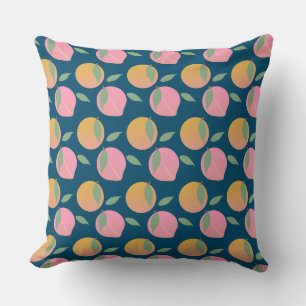 Mooie Perzik Oranje Fruit Patroon Roze Kussen