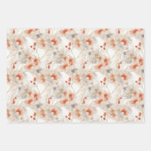 Mooie Perzik Rood Wit Bloemen Inpakpapier Vel (Voorkant 3)