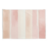 Mooie Perzik Roze Crème Strepen  Kussensloop (Achterkant-Rechts)