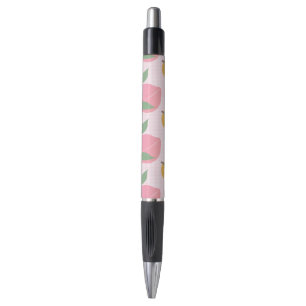 Mooie Perzik Sinaasappel Fruit Patroon Roze Pen