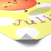 Mooie perzikgele cartoon illustratie poster (Hoek)