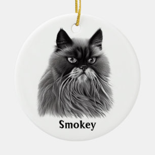 Mooie Perzische Kat met Facultatieve Naam Keramisch Ornament