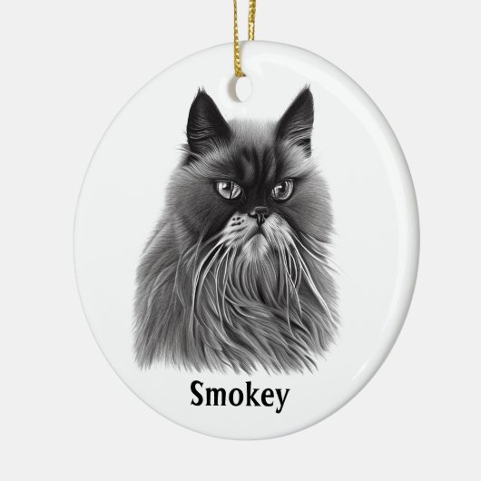 Mooie Perzische Kat met Facultatieve Naam Keramisch Ornament (Links)