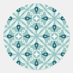 Mooie Petaline Stickers/Labels Vel (Turkoois) Ronde Sticker