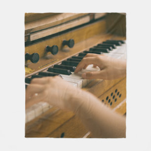 Mooie piano fleece deken