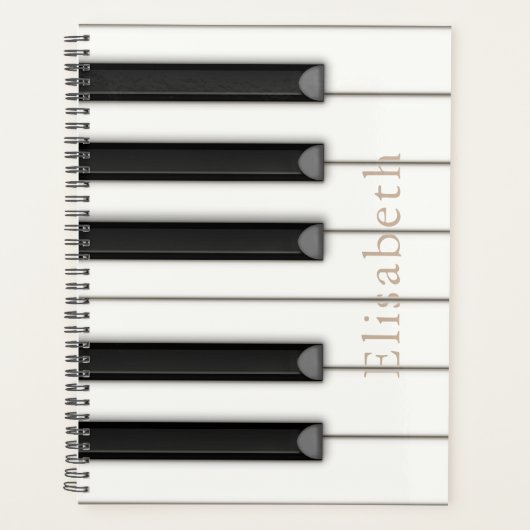 Mooie Piano Keys Gepersonaliseerd 8.5x11 Planner (Voorkant)