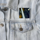 Mooie piano vierkante button 5,1 cm (In situ)