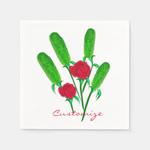 Mooie Pickle Bouquet met Rozen Thunder_Cove Servet