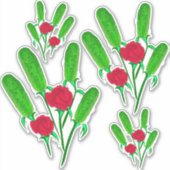 Mooie Pickle Bouquet met Rozen Thunder_Cove Sticker (Voorkant)