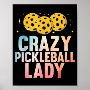 Mooie pickleball-kunst voor vrouwen moeder oma pic poster
