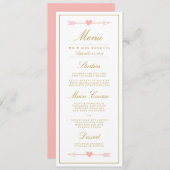 Mooie Pijlen Bruiloft Diner Menu / Blush & Gold (Voorkant / Achterkant)