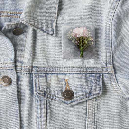 Mooie Pin Button - Roze Chrysanthemum (In situ)