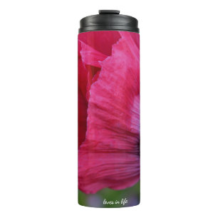 Mooie PiNk & Paarse Poppy Flower Thermosbeker