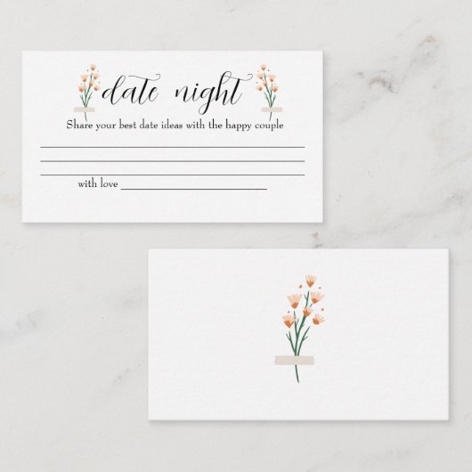 Mooie Pink Wildflower Date nachtelijke ideeën. Dat Informatiekaartje (Voorkant / Achterkant)