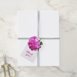 Mooie pioenen. cadeaulabel
