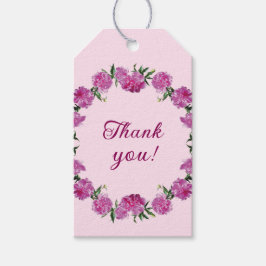 Mooie pioenen. cadeaulabel