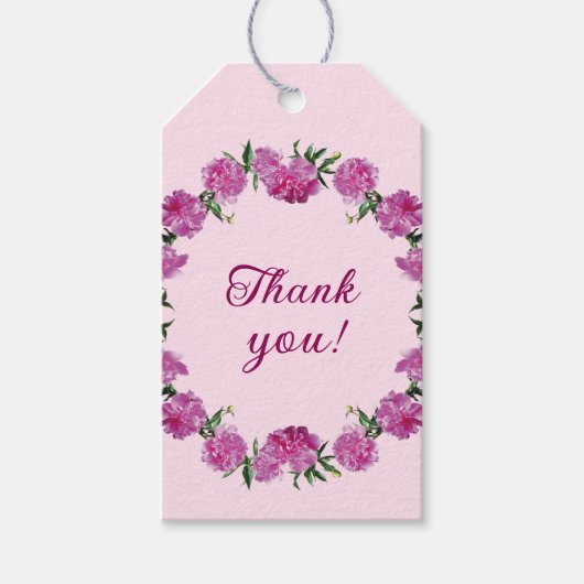 Mooie pioenen. cadeaulabel (Voorkant)