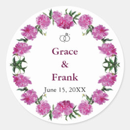 Mooie pioenen. ronde sticker