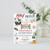 Mooie Piraat Verjaardag Briefkaart (Staand voorkant)