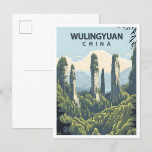 Mooie plaats Wulingyuan China Art Travel Briefkaart