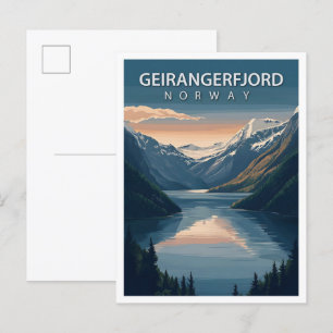 Mooie Place Geirangerfjord Noorwegen Reizen Briefkaart