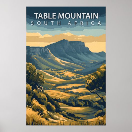 Mooie Place Tafelberg Zuid-Afrika Reizen Poster (Voorkant)