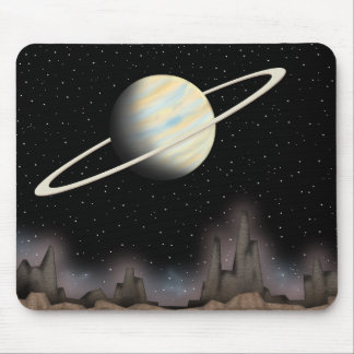 Mooie planeet die in de buitenruimte staat. muismat