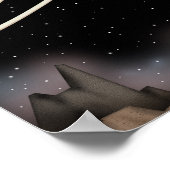 Mooie planeet die in de buitenruimte staat. poster (Hoek)