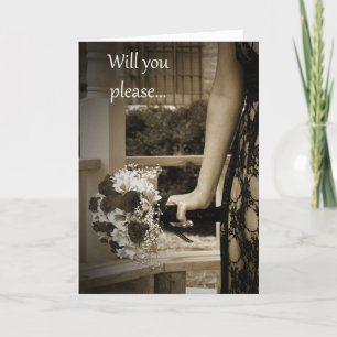 Mooie "Please Be My Bridesmaid" Vraag Kaart