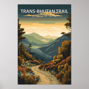 Mooie plek Trans Bhutan Trail Bhutan Reizen Poster