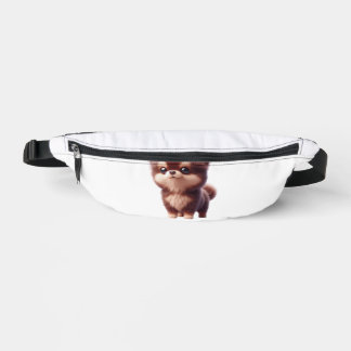 Mooie pluizige puppy � Aardig hondenontwerp Heuptasje