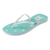 Mooie Pluizige Witte Poodle Puppy Hond Liefhebber Teenslippers (Schuin)