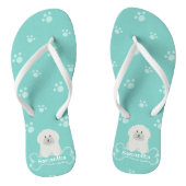 Mooie Pluizige Witte Poodle Puppy Hond Liefhebber  Teenslippers (Voetbed)
