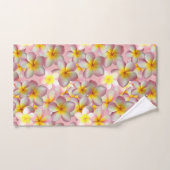 Mooie Plumeria Bloemen op Roze Badhanddoekenset Bad Handdoek (Handdoek)