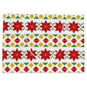 Mooie Poinsettia Gift Bag - Groot, glanzend Large Cadeauzakje (Achterkant)