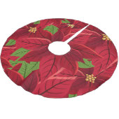 Mooie Poinsettia Tree Skirt Kerstboom Rok (Gekanteld)