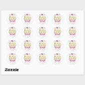 Mooie Pompoen Bloem Roze Baby Shower Bedankt Cla Ronde Sticker (Vel)