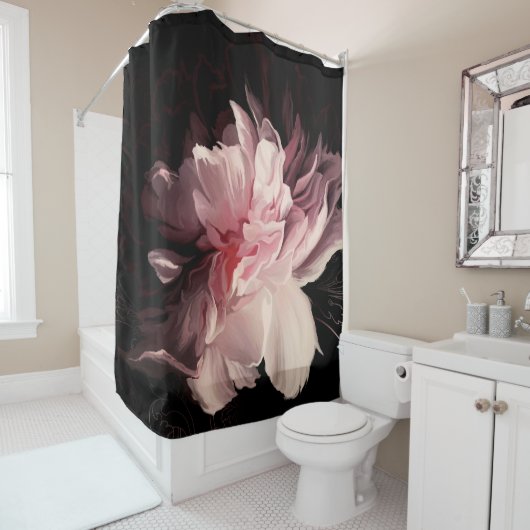 Mooie pony-bloem douchegordijn (In situ)