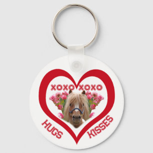 Mooie Pony in Rode Valentijnsdag Sleutelhanger