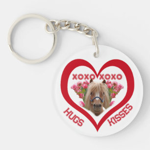 Mooie pony in rood Valentijnsdag Sleutelhanger