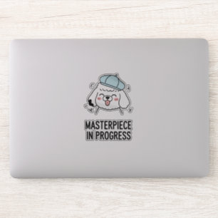 Mooie Poodle Puppy Rode Wangen Blauw Transparant Sticker