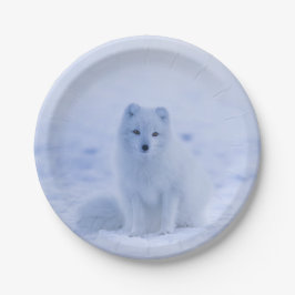 Mooie poolvos papieren bordje