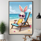 Mooie Poster van Konijn voor Kinderen in Strandsti