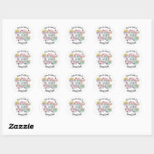 Mooie Potlood School Juf Naam Ronde Sticker (Vel)