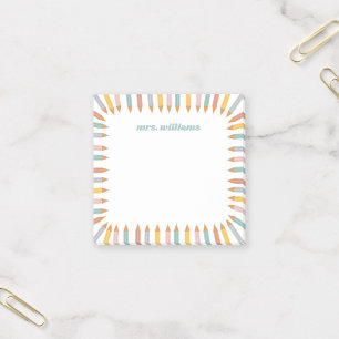 Mooie Potloodrand Aangepaste Naam Leraar Cadeau Post-it® Notes